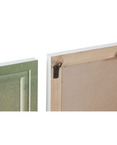 Quadro Home ESPRIT Azzurro Verde Arancio Città 50 x 2 x 50 cm (4 Unità)