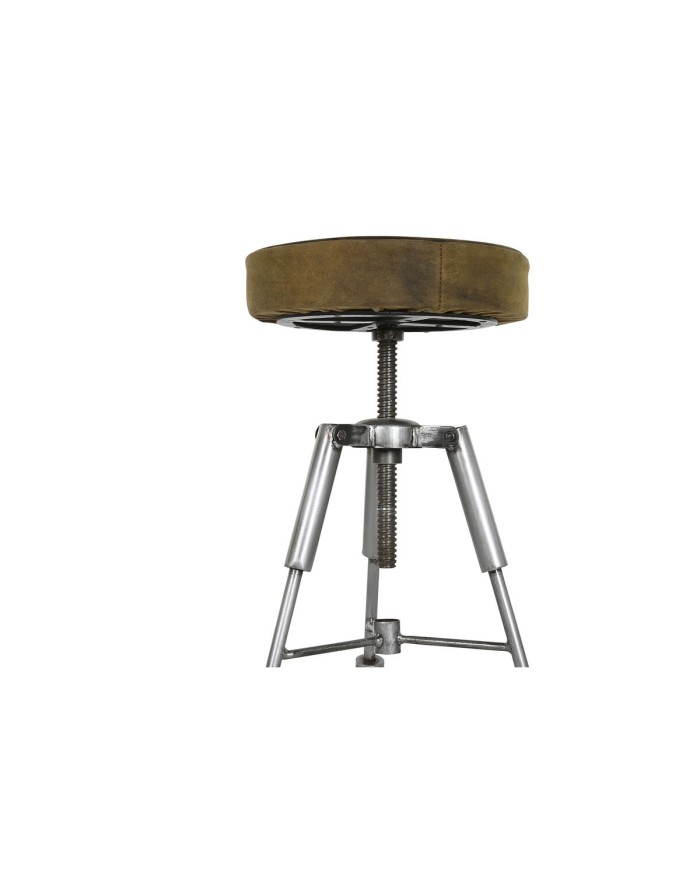 Sgabello Home ESPRIT Marrone Argentato Pelle Metallo 39 x 39 x 57 cm Sgabello Home ESPRIT Marrone Argentato Pelle Metallo 39 x 39 x 57 cm