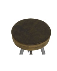 Sgabello Home ESPRIT Marrone Argentato Pelle Metallo 39 x 39 x 57 cm Sgabello Home ESPRIT Marrone Argentato Pelle Metallo 39 x 39 x 57 cm