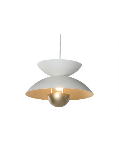 Lampadario Home ESPRIT Bianco Dorato Metallo 50 W 36 x 36 x 22 cm