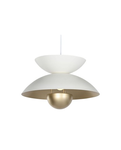 Lampadario Home ESPRIT Bianco Dorato Metallo 50 W 36 x 36 x 22 cm