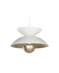 Lampadario Home ESPRIT Bianco Dorato Metallo 50 W 36 x 36 x 22 cm Lampadario Home ESPRIT Bianco Dorato Metallo 50 W 36 x 36 x 22 cm