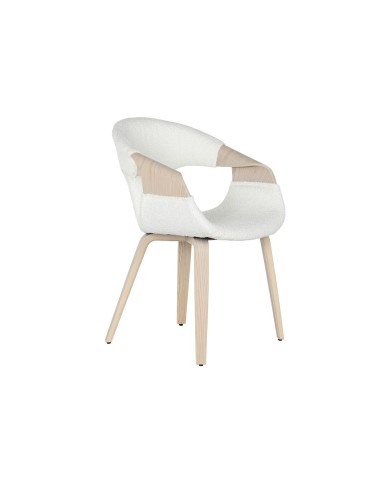 Sedia da Sala da Pranzo Home ESPRIT Bianco Poliestere Legno 55,5 x 67,5 x 80,5 cm Sedia da Sala da Pranzo Home ESPRIT Bianco Poliestere Legno 55,5 x 67,5 x 80,5 cm