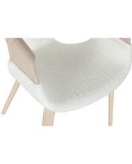 Sedia da Sala da Pranzo Home ESPRIT Bianco Poliestere Legno 55,5 x 67,5 x 80,5 cm Sedia da Sala da Pranzo Home ESPRIT Bianco Poliestere Legno 55,5 x 67,5 x 80,5 cm