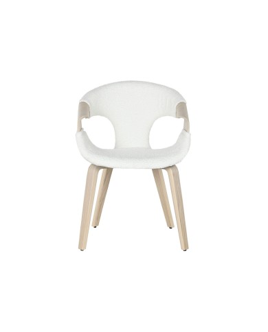 Sedia da Sala da Pranzo Home ESPRIT Bianco Poliestere Legno 55,5 x 67,5 x 80,5 cm