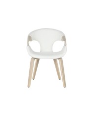 Sedia da Sala da Pranzo Home ESPRIT Bianco Poliestere Legno 55,5 x 67,5 x 80,5 cm Sedia da Sala da Pranzo Home ESPRIT Bianco Poliestere Legno 55,5 x 67,5 x 80,5 cm