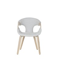 Sedia da Sala da Pranzo Home ESPRIT Grigio Poliestere Legno 55,5 x 67,5 x 80,5 cm