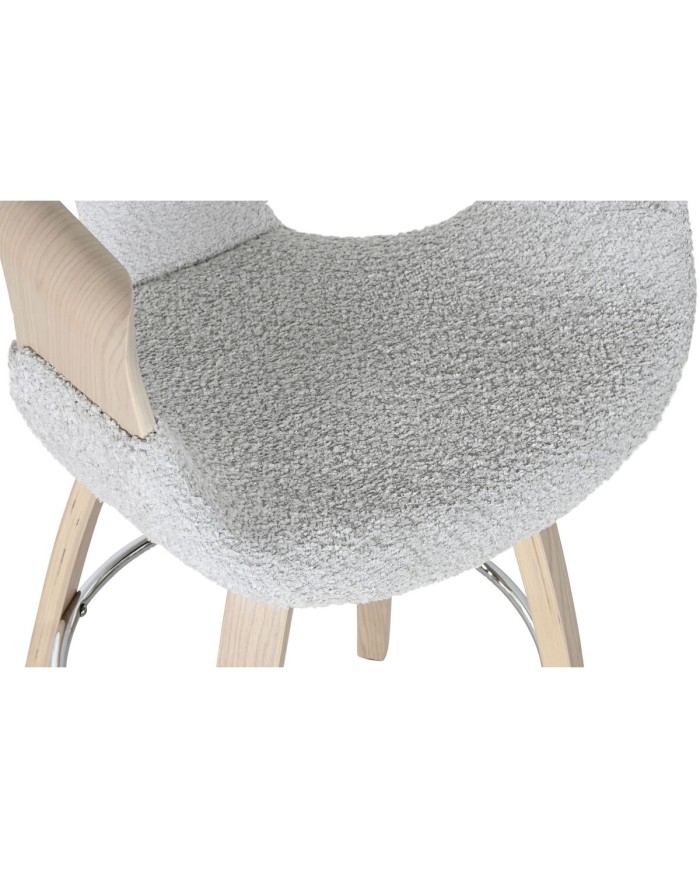 Sgabello Home ESPRIT Grigio Legno 55,5 x 52,5 x 92,5 cm