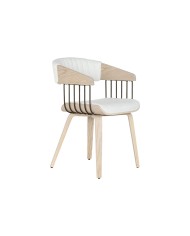 Sedia da Sala da Pranzo Home ESPRIT Grigio Poliestere Legno 55,5 x 67,5 x 80,5 cm