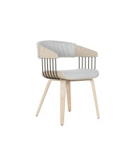 Sedia da Sala da Pranzo Home ESPRIT Grigio Poliestere Legno 51 x 55 x 91 cm