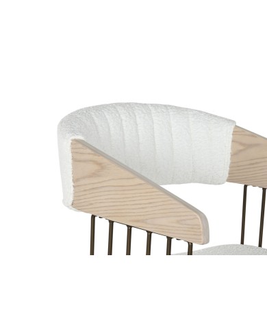 Sedia da Sala da Pranzo Home ESPRIT Bianco Poliestere Legno 51 x 55 x 76,5 cm Sedia da Sala da Pranzo Home ESPRIT Bianco Poliestere Legno 51 x 55 x 76,5 cm