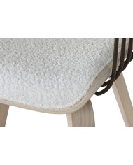 Sedia da Sala da Pranzo Home ESPRIT Bianco Poliestere Legno 51 x 55 x 76,5 cm