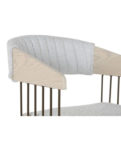 Sedia da Sala da Pranzo Home ESPRIT Grigio Poliestere Legno 51 x 55 x 76,5 cm