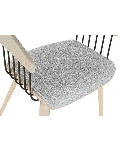 Sedia da Sala da Pranzo Home ESPRIT Grigio Poliestere Legno 51 x 55 x 76,5 cm