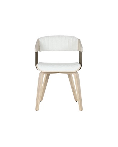 Sedia da Sala da Pranzo Home ESPRIT Bianco Poliestere Legno 51 x 55 x 76,5 cm
