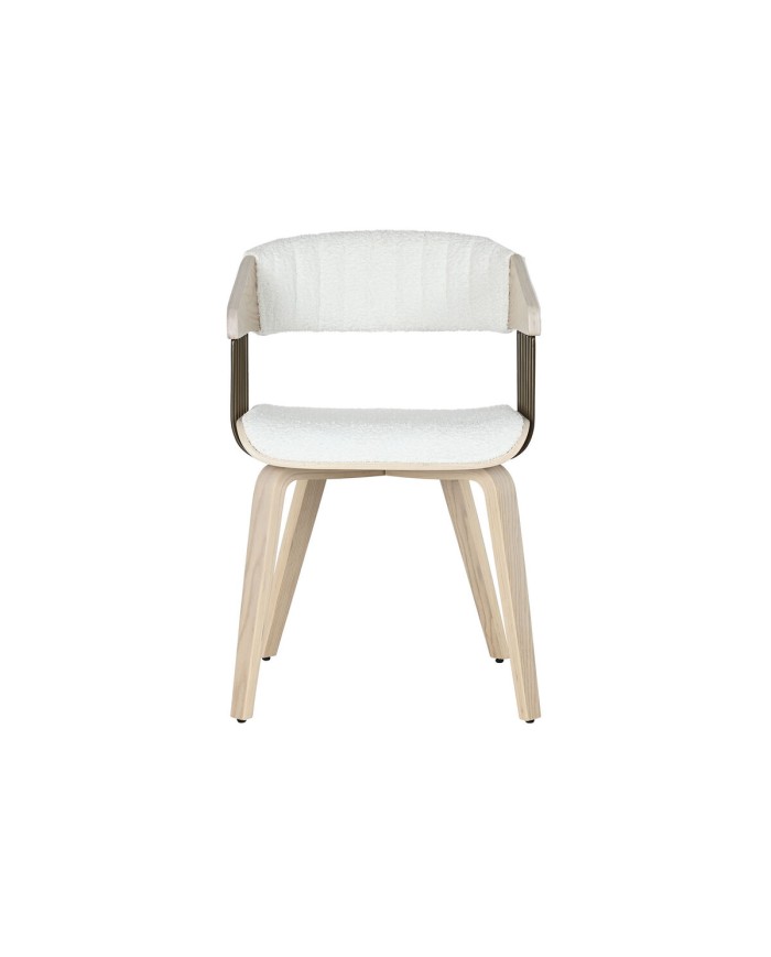 Sedia da Sala da Pranzo Home ESPRIT Bianco Poliestere Legno 51 x 55 x 76,5 cm