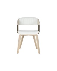 Sedia da Sala da Pranzo Home ESPRIT Bianco Poliestere Legno 51 x 55 x 76,5 cm