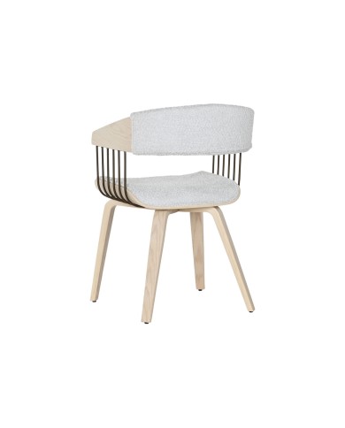 Sedia da Sala da Pranzo Home ESPRIT Grigio Poliestere Legno 51 x 55 x 76,5 cm