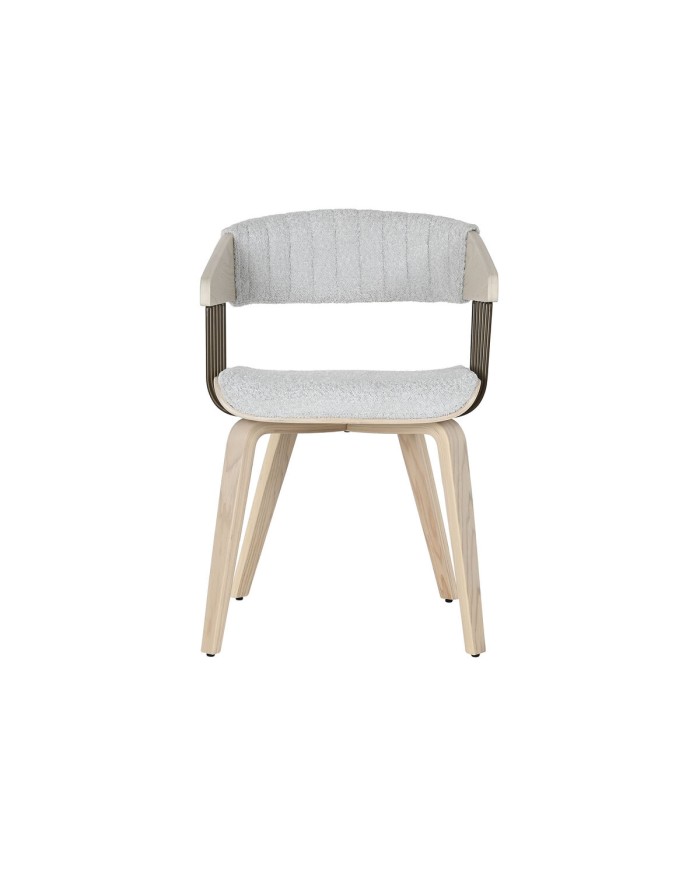 Sedia da Sala da Pranzo Home ESPRIT Grigio Poliestere Legno 51 x 55 x 76,5 cm