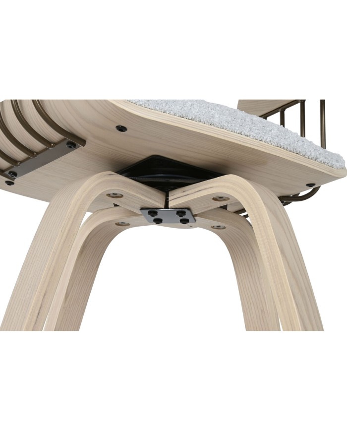 Sedia da Sala da Pranzo Home ESPRIT Grigio Poliestere Legno 51 x 55 x 91 cm