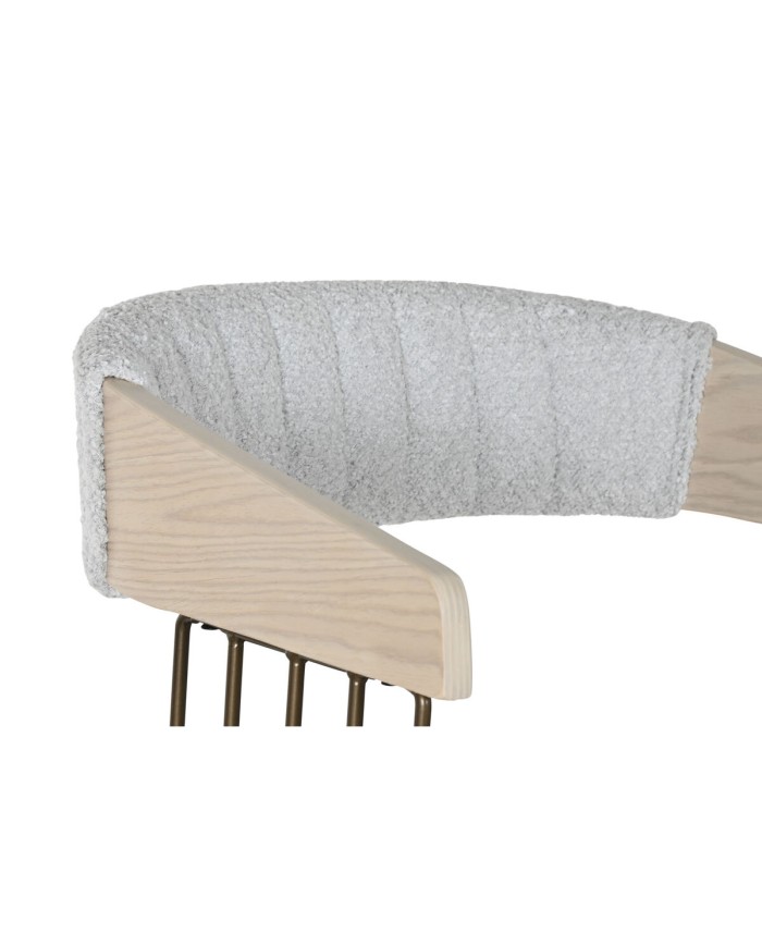 Sedia da Sala da Pranzo Home ESPRIT Grigio Poliestere Legno 51 x 55 x 91 cm