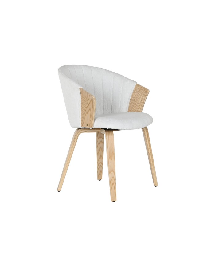 Sedia da Sala da Pranzo Home ESPRIT Bianco Poliestere Legno 60 x 57,5 x 79 cm