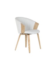 Sedia da Sala da Pranzo Home ESPRIT Grigio Poliestere Legno 51 x 55 x 91 cm