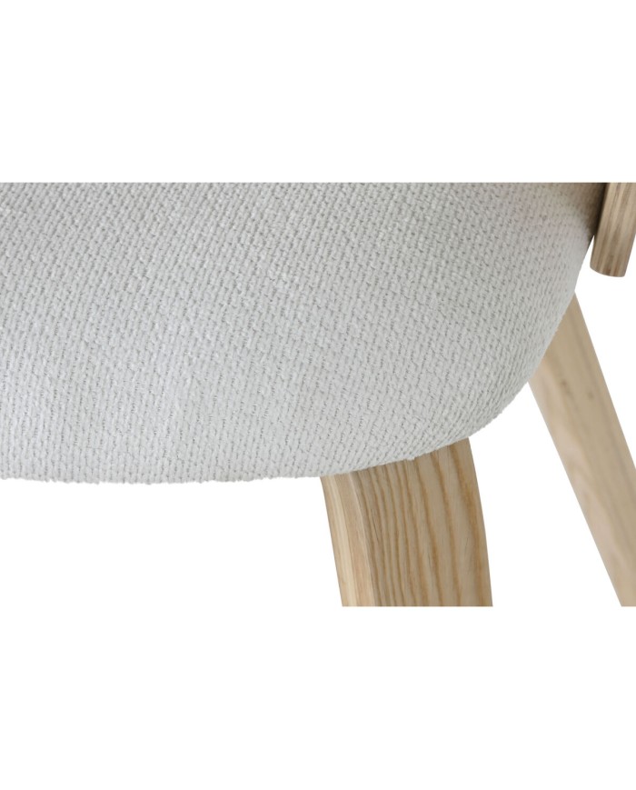 Sedia da Sala da Pranzo Home ESPRIT Bianco Poliestere Legno 60 x 57,5 x 79 cm