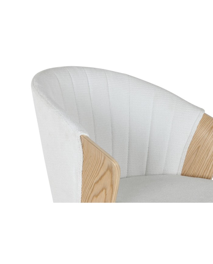 Sedia da Sala da Pranzo Home ESPRIT Bianco Poliestere Legno 60 x 57,5 x 79 cm