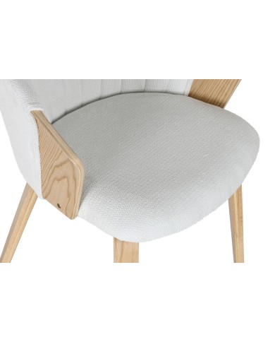 Sedia da Sala da Pranzo Home ESPRIT Bianco Poliestere Legno 60 x 57,5 x 79 cm