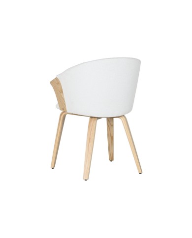 Sedia da Sala da Pranzo Home ESPRIT Bianco Poliestere Legno 60 x 57,5 x 79 cm