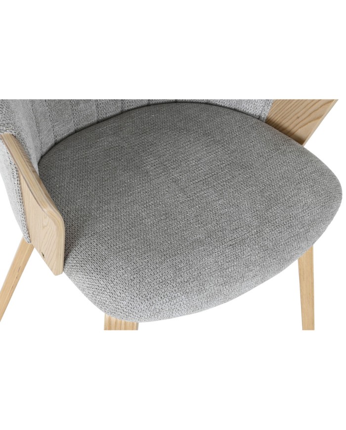 Sedia da Sala da Pranzo Home ESPRIT Grigio Poliestere Legno 60 x 57,5 x 79 cm