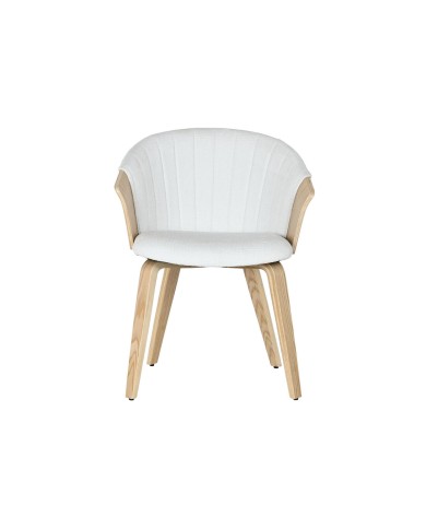 Sedia da Sala da Pranzo Home ESPRIT Bianco Poliestere Legno 60 x 57,5 x 79 cm