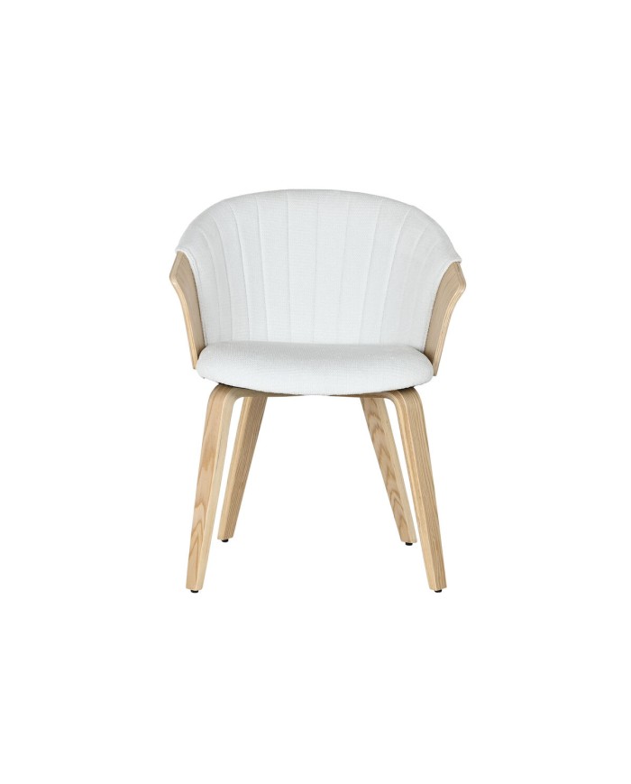 Sedia da Sala da Pranzo Home ESPRIT Bianco Poliestere Legno 60 x 57,5 x 79 cm