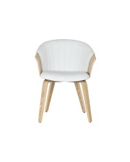 Sedia da Sala da Pranzo Home ESPRIT Bianco Poliestere Legno 60 x 57,5 x 79 cm