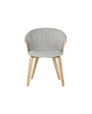 Sedia da Sala da Pranzo Home ESPRIT Grigio Poliestere Legno 60 x 57,5 x 79 cm