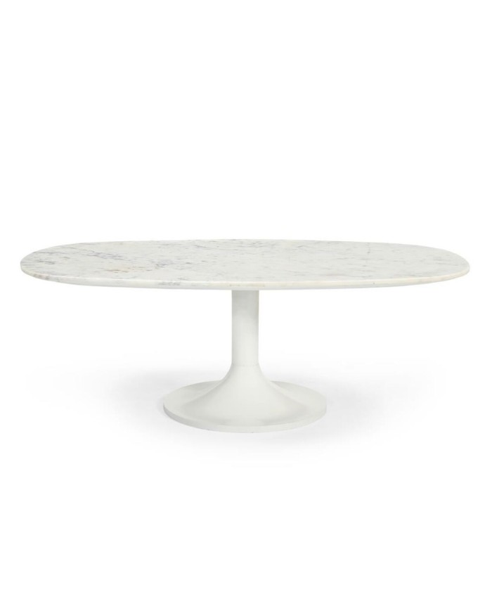 Tavolino da Caffè Home ESPRIT Bianco Metallo Marmo 120 x 70 x 39 cm