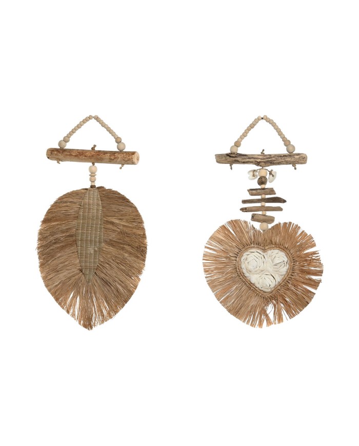 Statua Decorativa Home ESPRIT Naturale 26 x 3 x 46 cm (2 Unità)