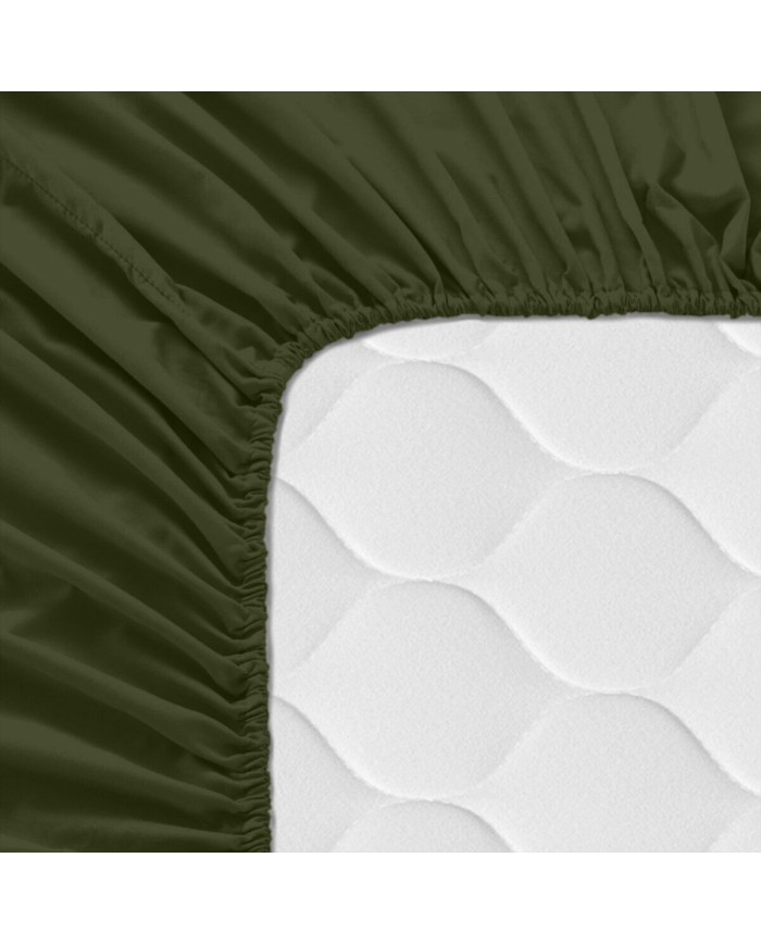 Lenzuolo con angoli HappyFriday BASIC Verde scuro 90 x 200 x 32 cm