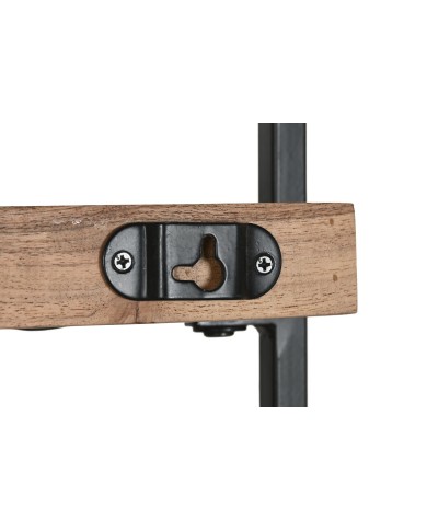 Portabottiglie Home ESPRIT Nero Naturale 65 x 25 x 35 cm