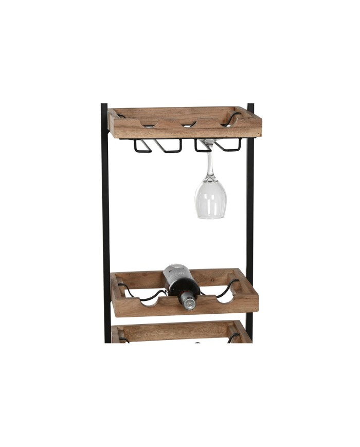 Portabottiglie Home ESPRIT Nero Naturale 35 x 25 x 75 cm Portabottiglie Home ESPRIT Nero Naturale 35 x 25 x 75 cm