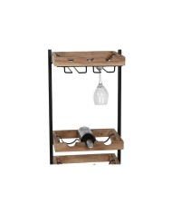 Portabottiglie Home ESPRIT Nero Naturale 35 x 25 x 75 cm Portabottiglie Home ESPRIT Nero Naturale 35 x 25 x 75 cm