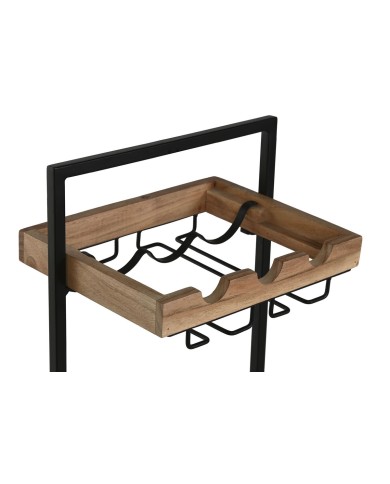 Portabottiglie Home ESPRIT Nero Naturale 35 x 25 x 75 cm
