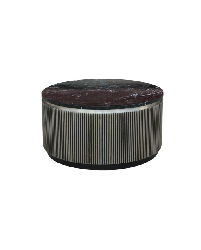 Tavolino da Caffè Home ESPRIT Argentato Ottone Marmo 98 x 98 x 48 cm Tavolino da Caffè Home ESPRIT Argentato Ottone Marmo 98 x 98 x 48 cm