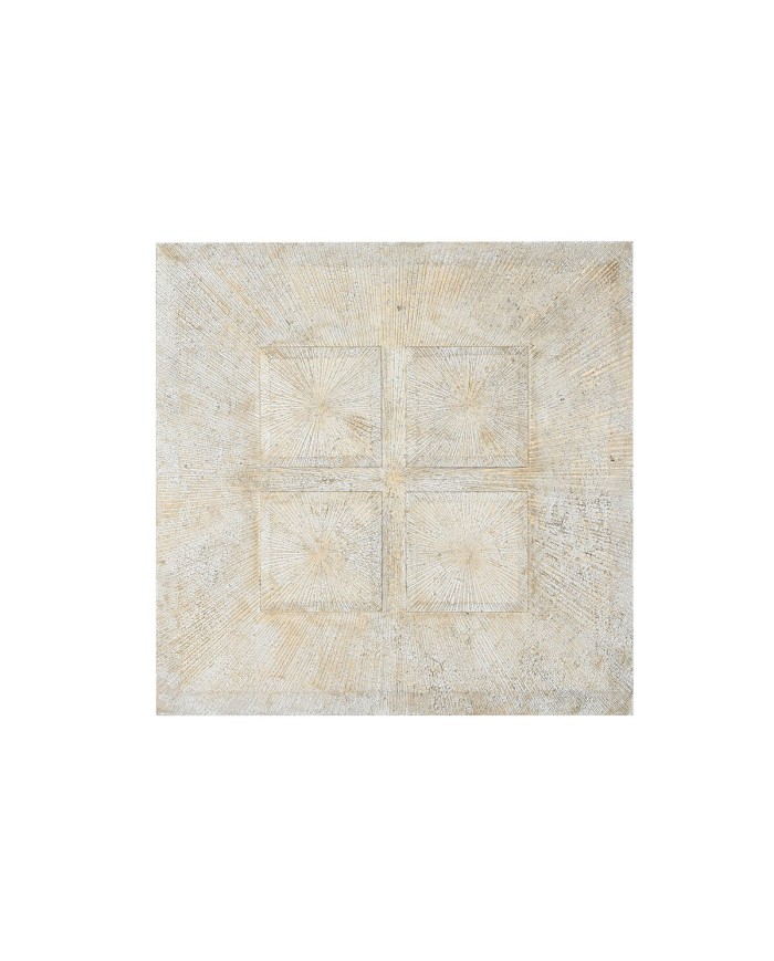 Decorazione da Parete Home ESPRIT Bianco Dorato Moderno Decapaggio 120 x 3,5 x 120 cm