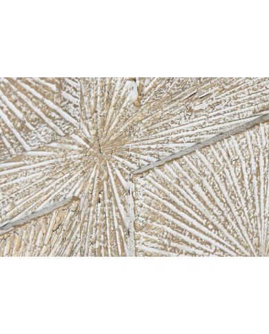 Decorazione da Parete Home ESPRIT Bianco Dorato Moderno Decapaggio 120 x 3,5 x 120 cm