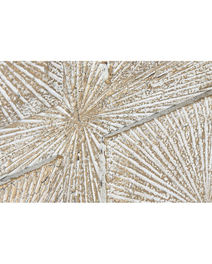 Decorazione da Parete Home ESPRIT Bianco Dorato Moderno Decapaggio 120 x 3,5 x 120 cm