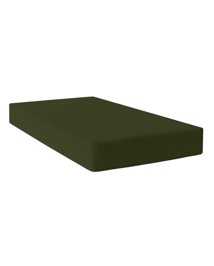 Lenzuolo con angoli HappyFriday BASIC Verde scuro 90 x 200 x 32 cm