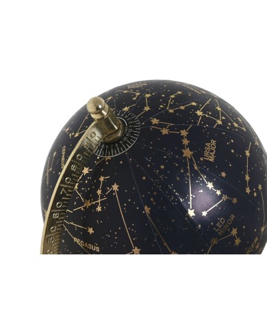 Mappamondo Home ESPRIT Azzurro Dorato Naturale Vintage 15 x 15 x 24 cm