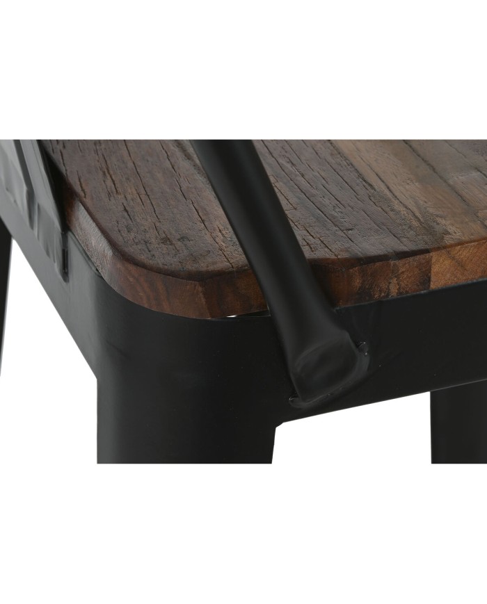 Sgabello Home ESPRIT Nero Legno Metallo 41 x 38 x 96 cm